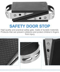 2 Piece Rubber Door Wedge With Stainless Steel Core Non Slip Door Stopper For Home And Bathroom Protects Floors And Keeps Doors From Slamming Odorless Environmentally Friendly Black showing textured rubber surface and stainless steel inserts