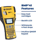 Portable Label Printer DataComm Starter Kit With Handheld Label Maker features an easy-load cartridge and backlit LCD.