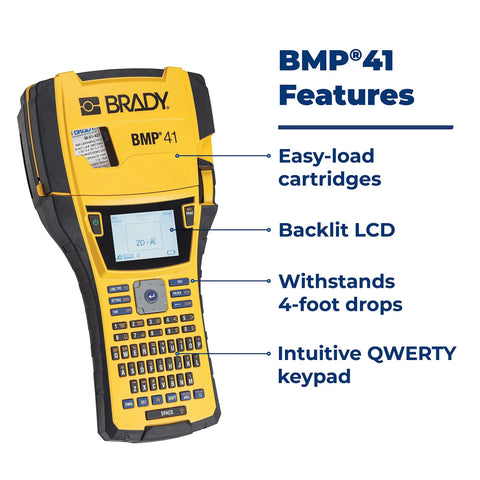 Portable Label Printer DataComm Starter Kit With Handheld Label Maker features an easy-load cartridge and backlit LCD.