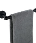 Matte Black Hand Towel Holder For Bathroom Wall Mounted 9 Inch Round Heavy Duty Towel Rack Made From SUS304 Stainless Steel Rust Proof