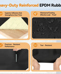 Self Adhesive Epdm Rubber Roofing Membrane 51 Mil Black Peel And Stick Roof Underlayment For Flat Roofs showing waterproof sealing and adhesion.
