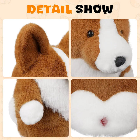 Corgi Driver Headcover Soft Plush Golf Club Cover Brown And White Totally Cute Corgi Design With Realistic Face And Paws