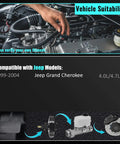 Real Deal Vacuum Power Brake Booster Built Ridiculously Tough For Jeep Grand Cherokee 1999 To 2004 With 4.0L 4.7L Engines featuring engine compatibility details.