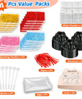 Volcano Eruption Science Kit For Kids 24 Pack STEM Experiments with powders, volcano molds, spoons, ropes, and cards.