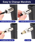 Ultimate 430 Piece Metric Rivet Nut Tool Kit With Manual Gun, M3 To M8 Assortment For Furniture Decor Auto Marine And Industrial Projects, Super Value Set mandrel setup steps