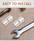 Two Pack Automatic Hidden Door Hinges With Spring Loaded Self Closing For Residential Use Concealed Crystal Clear Interior Hinges 45x35mm With Screws Sleek Modern Look For Doors And Windows next to wrench and bolt