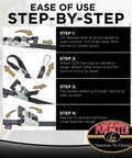 Step-by-step guide for Heavy Duty Ratchet Straps 1.5 Inch By 6.5 Feet Built Tough With Triple Stitched Seams.