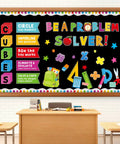 Be A Problem Solver Math Bulletin Board Cutouts Colorful Classroom Decor For Back To School First Day Wall And Window Displays