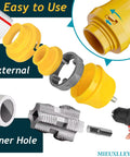 Electric Drill PVC Pipe Threader Kit With Multiple Die Sizes For Internal And External Threading showing components and drill