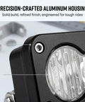 Close-up of Beast 20W LED Ebike Headlight with 6500K white yellow beam and IP76 waterproof aluminum housing, 3-pin plug visible.