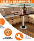 Built Tough 29 Inch Boat Table Leg And RV Camper Stand With Twist Lock System featuring a marine grade polished aluminum support.
