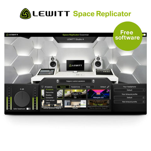 LEWITT Space Replicator software interface for Six-Channel DSP Powered USB Audio Interface With Auto Setup