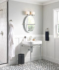 Modern bathroom with Sarona Spot Resist Brushed Nickel One Handle Bathroom Sink Faucet With Single Hole Design And Optional Deck Plate.