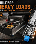 Beefy 72 Inch Heavy Duty Locking Drawer Slides Hold Up To 500 Lb, Side Mount Steel Rails, Industrial Grade, Thick 2.5mm Q235 Cold Rolled Steel, Built Tough For Heavy Storage and Smooth Slides on truck drawer
