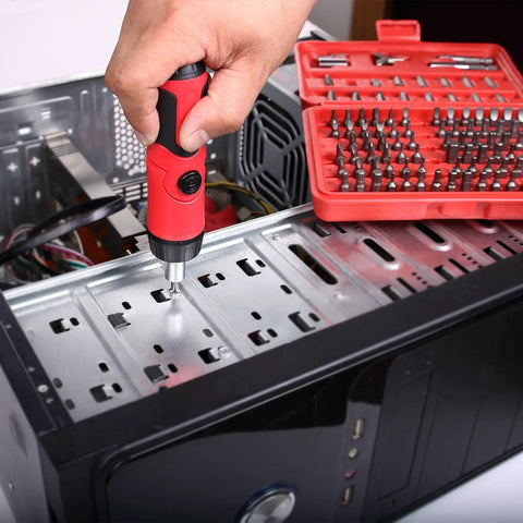 101 Piece Pro Grade Security Screwdriver Bit Set With Bonus Ratchet Driver For Standard And Tamper Proof Bits Including Phillips Pozi Slotted Hex Torx Square XZN Spanner Torq TriWing Clutch