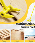 48 Inch Pallet Buster Heavy Duty Pry Bar With 110 Degree Deck Board Removal Tool Built From Carbon Steel To Tear Through Decks Pallets And Standing Hardwood Demolition And Save Your Back And Knees On Tough Jobs. on pallet boards