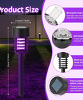4 Pack Solar Bug Zapper For Outdoors With LED Lights Waterproof Grid Cylinder Mosquito Killer High Voltage Electric Zapper For Garden Patio Yard Black.