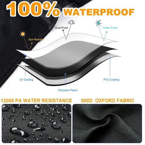 Adult Tricycle Cover Heavy Duty 600D Oxford Waterproof Fabric For Outdoor Storage Fits Three Wheel Electric Trike Protects From Dust Dirt Scratches Weatherproof All Weather Durable And Hard Wearing black 600D Oxford fabric waterproof layers