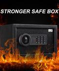 Compact Fireproof And Waterproof Boss Grade Safe Box With Keypad For Home Office And Hotel Use 0.4 Cu Ft Small Cabinet Lock Box