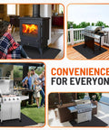 Heavy Duty 48x30 Inch Under Grill Mat For Deck And Patio, Double Sided Grill Protector For Outdoor Cooking in use