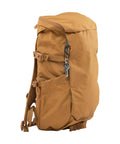 Tan backpack with SBiner Stainless Steel Dual Carabiner Clip Set For Camping And Hiking Gear Multi Purpose Key Holder attached.