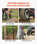 VEVOR 42 Inch Farm Jack 7000 Lbs High Lift Utility Ratchet Off Road Heavy Duty Truck Tractor SUV Jeep Recovery Winch Clamp Pull Tool 5-36 In Range used for farm handling.