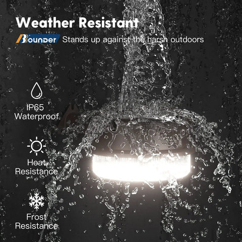 LED Outdoor Barn Light With Dusk To Dawn Sensor in rain showing IP65 waterproof feature for outdoor use.
