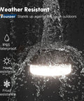 LED Barn Light 120W Dusk To Dawn Outdoor Flood Light With Photocell 15600LM in heavy rain demonstrating waterproof feature
