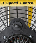 Three-speed control on Industrial Drum Fan 24 Inch High Velocity 8800 CFM Three Speed Heavy Duty Metal Air Circulator