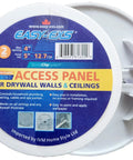 Round Access Panel Cover 5 Inch Spring Clip Plastic White Pack Of Two Fits 4 Inch Opening for drywall installation
