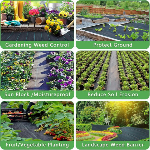 Heavy Duty Landscape Fabric Weed Barrier For Garden And Driveway Projects, 3 Ft By 100 Ft Ground Cover Mat in various garden applications