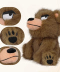 Funny Plush Bear Golf Club Head Cover For 460cc Driver Fits Standard Size Universal Fit Ultra Soft Faux Fur Protection