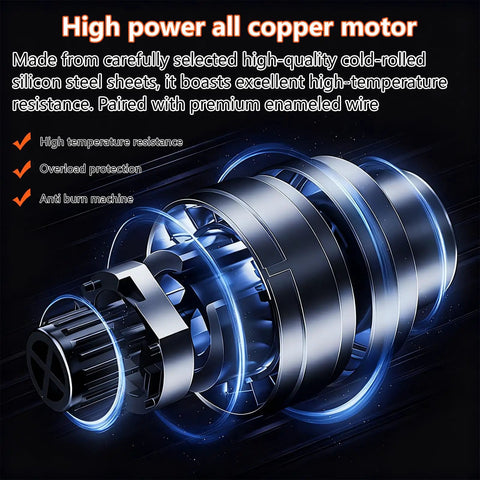 High power all copper motor from Top Notch 110V Portable Magnetic Drill Press MD-S30 with high-temperature resistance.