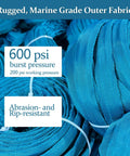 Gnimihz garden hose 50 ft, SeaBlue, TPE outer fabric, flexible all-weather water hose