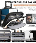 waterproof rolling laptop bag for women with compartments and padded laptop section