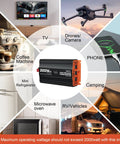 Image showing 2000 Watt Pure Sine Wave Inverter 12V To 120V With Built In UL Listed Fuse and its compatible devices.