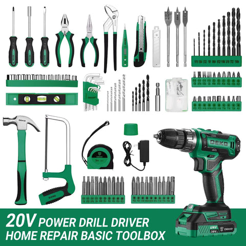 Reliable 20 Volt Cordless Power Drill Set With Fast Charge Battery Toolchest And Premium Bits Crafted For Quick Home Repairs Or Weekend Diy Tasks That Wrap Up Without Breaking A Sweat
