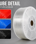 Transparent Pu Pneumatic Tubing For Air Compressors 4Mm To 16Mm Kink Resistant Hose on a spool showing clear and colored sections.