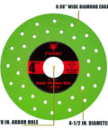 4-1/2 Inch Diamond Cut Off Discs For Angle Grinder, Ultra-Thin Multi-Material Tile Cutter Blades, 7/8 Inch Arbor, green disc