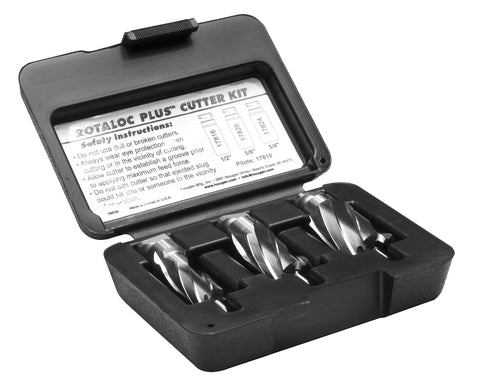 Ultra Low Profile Right Angle Magnetic Drill Fabricator Kit 25 Lbs Lightweight includes Rotaloc Plus Cutter Kit in protective case.