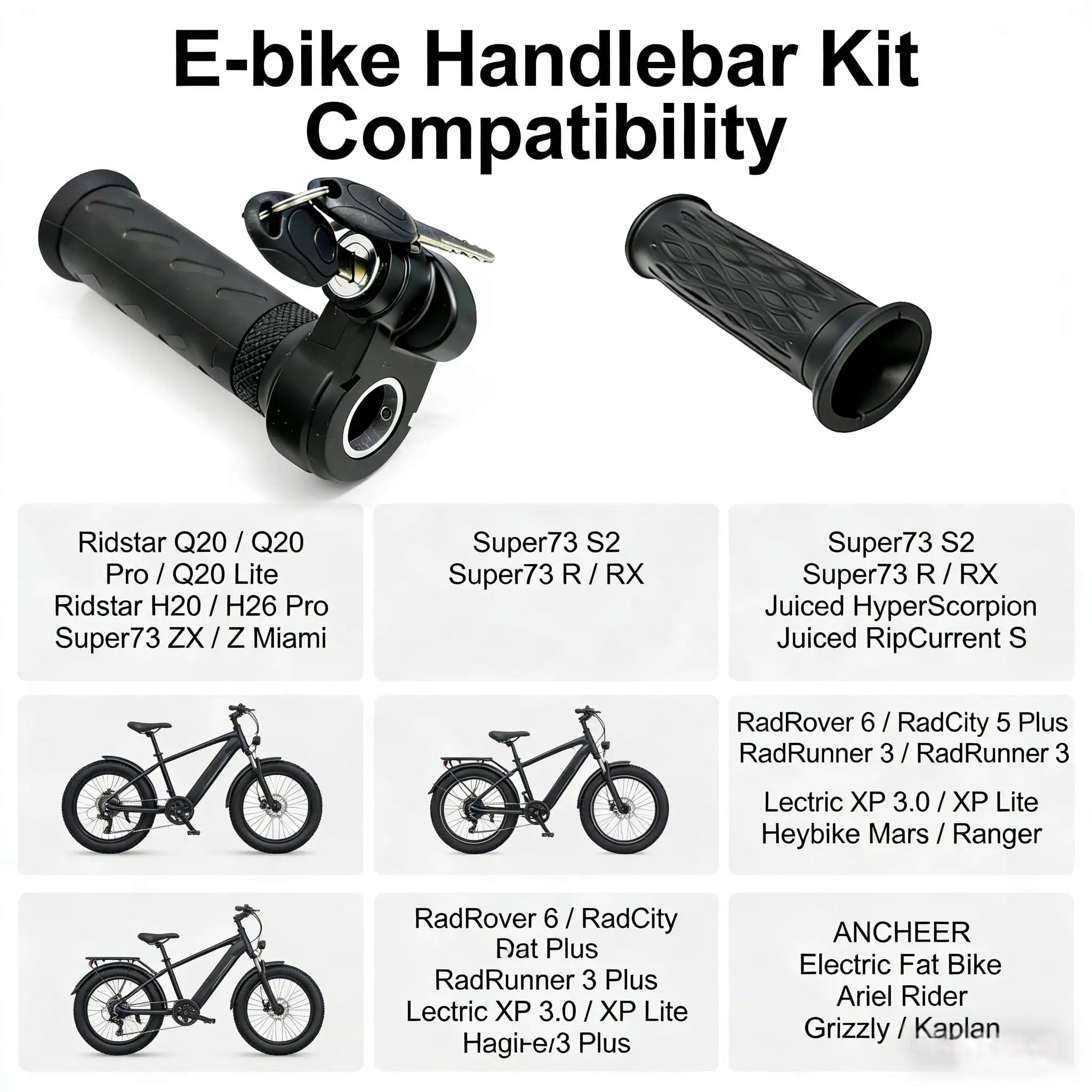 s② 3 Pin Ebike Throttle With Key Full Twist Grip ✓
