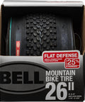 Flat Defense Mountain Bike Tire 26 Inch By 1.75 To 2.125 Inch Black With Protective Layer And Carbon Steel Bead In Box