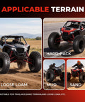 Set Of 2 19x7-8 ATV UTV Tires 4PR Beefed Up All Terrain Tubeless Non Directional Tread shown on vehicle in various terrains