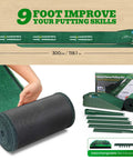 Indoor And Outdoor Golf Putting Mat With Realistic Green Speed and Dual Hazard Velvet Surface Ball Return 8ft Practice Mat