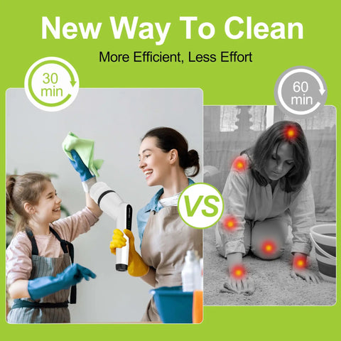 Badass Cordless Electric Spin Scrubber With High Torque Motor And Adjustable Speeds For Blasting Away Tough Bathroom Scale And Shower Soap Scum Long Lasting Battery Keeps You Working Harder in cleaning comparison image.