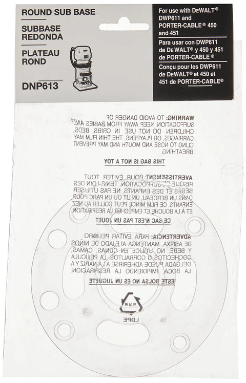 Round Sub Base For Compact Routers Easy Fit Round Base Plate With Smooth Glide Heavy Duty Build Perfect Accessory For Precision Routing On Small Routers Durable And Lightweight Model DNP613