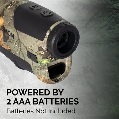 Waterproof Hunting Rangefinder With 5 To 900 Yards Range Fast Under 0.5 Seconds Readouts Camo Laser Distance Finder Angle And Scan Modes 6X Magnification Hunt Ready Archery Tool For Hunters, camo body, powered by 2 AAA batteries