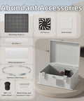 Outdoor NEMA Electrical Box Weatherproof 16x11x6 Inch ABS Plastic WiFi Enclosure with accessories including fan and dust screen