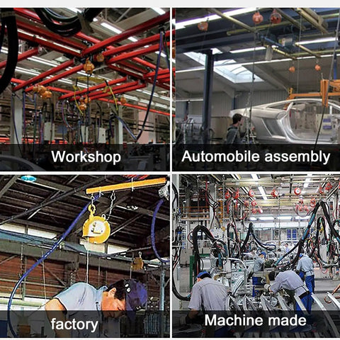Retractable Tool Balancer And Hanging Tool Holder For Auto Molds And Welding Lines No Power Needed Heavy Duty Powder Coated Rope Supports 80 To 100 Kg Capacity For Robot Arm Work And Assembly Lines in workshop use