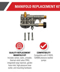 Manifold Replacement Kit For Axial Cam Pressure Washer Pumps 510020 And 520006 OEM Tech Compatible Easy Install Durable Quality Parts